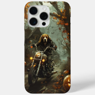Beagle Rijdend op Motorfiets Halloween Griezelfees iPhone 15 Pro Max Hoesje