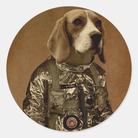 Beagle Ronde Sticker (Voorkant)