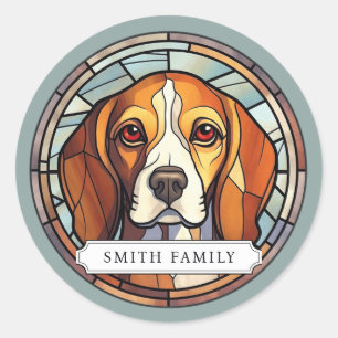 Beagle ronde Stickers