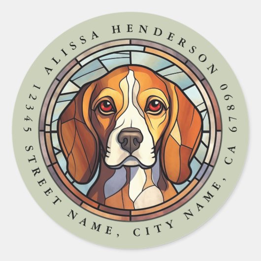 Beagle ronde Stickers (Voorkant)