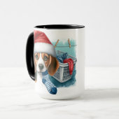 Beagle Santa 'Definieer Goede' Kerst Koffie Mok (Voorkant links)