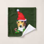 Beagle Santa Kerstmis Bad Handdoek (Wasdoekje)