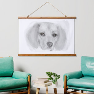 Beagle schets hangend wandkleed