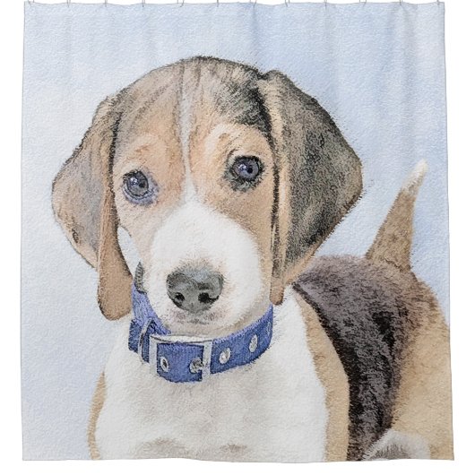 Beagle schilderen - Kute Original Dog Art Douchegordijn (Voorkant)