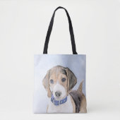 Beagle schilderen - Kute Original Dog Art Draagtas (Voorkant)