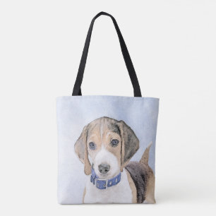 Beagle schilderen - Kute Original Dog Art Draagtas