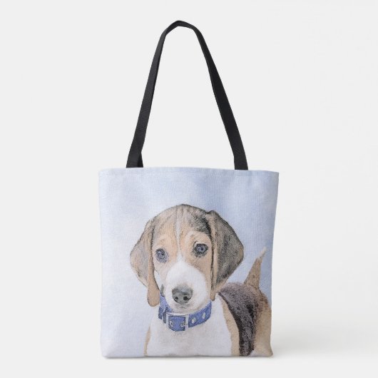 Beagle schilderen - Kute Original Dog Art Draagtas (Achterkant)