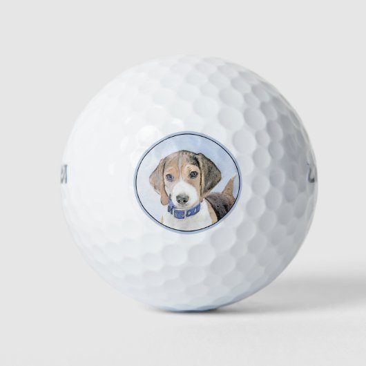 Beagle schilderen - Kute Original Dog Art Golfballen (Voorkant)