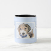 Beagle schilderen - Kute Original Dog Art Mok (Midden)