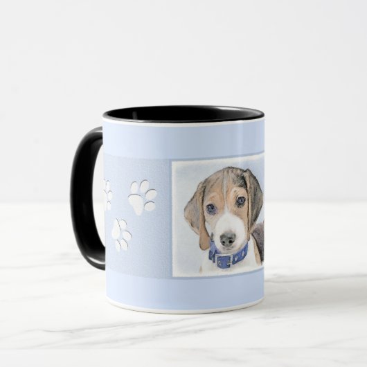 Beagle schilderen - Kute Original Dog Art Mok (Voorkant links)