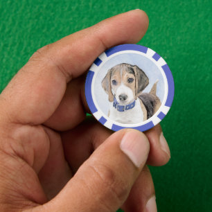 Beagle schilderen - Kute Original Dog Art Poker Chips