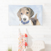Beagle schilderen - Kute Original Dog Art Spandoek (Insitu)
