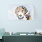 Beagle schilderen - Kute Original Dog Art Spandoek (Beurs)