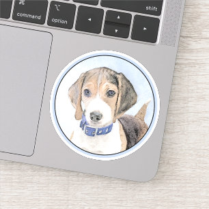 Beagle schilderen - Kute Original Dog Art Sticker