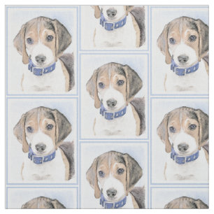 Beagle schilderen - Kute Original Dog Art Stof