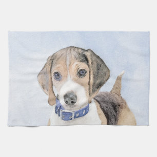 Beagle schilderen - Kute Original Dog Art Theedoek