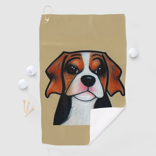 Beagle - Serviette de golf de dessin animé (En situation)
