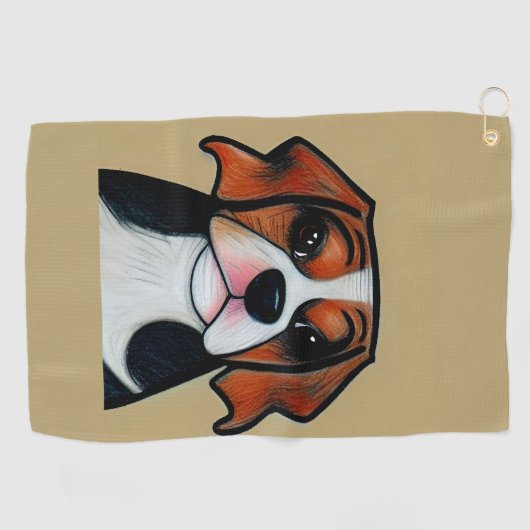 Beagle - Serviette de golf de dessin animé (Horizontal)