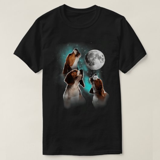 Beagle Shirt, Beagle Howling at the Moon, Beagle L T-shirt (Design voorkant)