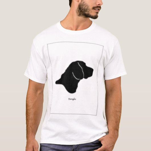 Beagle silhouette zwart-wit t-shirt (Voorkant)