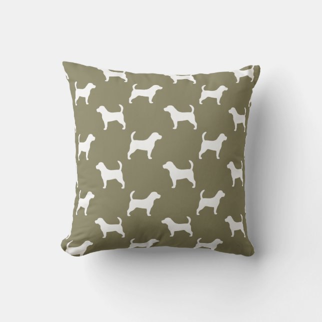 Beagle Silhouettes Pattern Kussen (Voorkant)