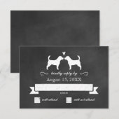 Beagle Silhouettes Wedding Reply RSVP Kaartje (Voorkant / Achterkant)
