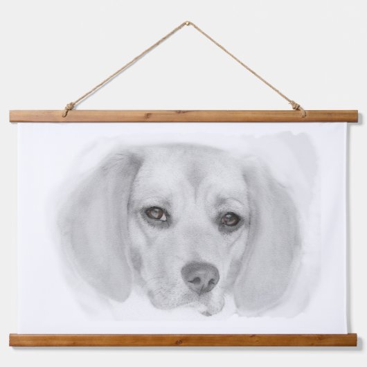 Beagle Sketch Hangend Wandkleed (Voorkant)