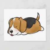 Beagle Sleeping Cartoon Briefkaart (Voorkant)