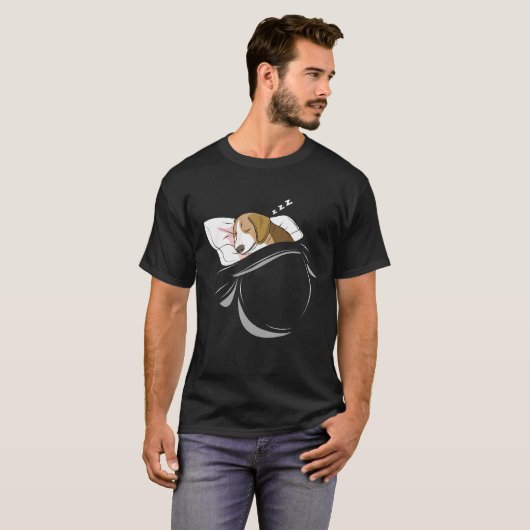 Beagle Sleeping Dog Pajamas Nap Pjs Outfit Beagle T-shirt (Voorkant volledig)