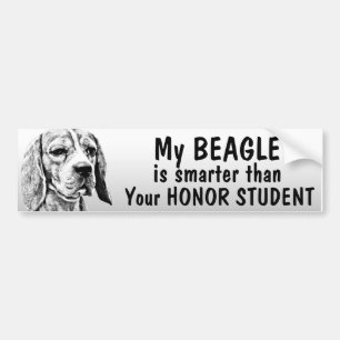 Beagle - Smarter dan eerling student - grappig Bumpersticker