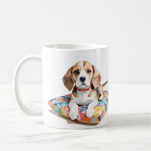 Beagle speels Schattig gesneden dier kleurrijk gra Koffiemok