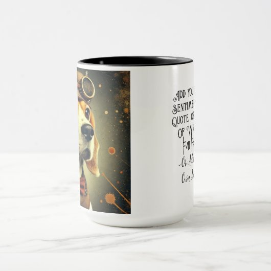 Beagle Steampunk Coffee Mok Cup (Midden)
