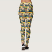 Beagle strand surfen schilderij leggings (Achterkant)