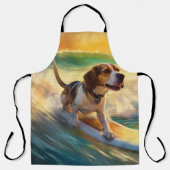 Beagle strand surfen schilderij schort (Voorkant)