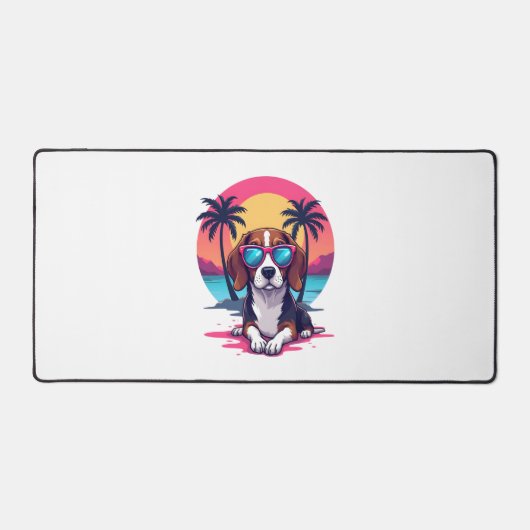 Beagle Sunset Achtergrond Shirt, Beagle Moeder, Be Bureaumat (Voorkant)