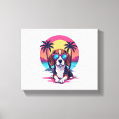 Beagle Sunset Achtergrond Shirt, Beagle Moeder, Be Canvas Afdruk (Voorkant)