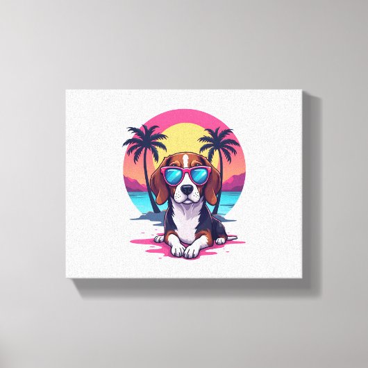 Beagle Sunset Achtergrond Shirt, Beagle Moeder, Be Canvas Afdruk (Voorkant)