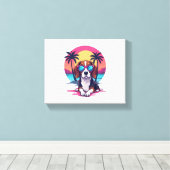 Beagle Sunset Achtergrond Shirt, Beagle Moeder, Be Canvas Afdruk (Insitu (Houten vloer))
