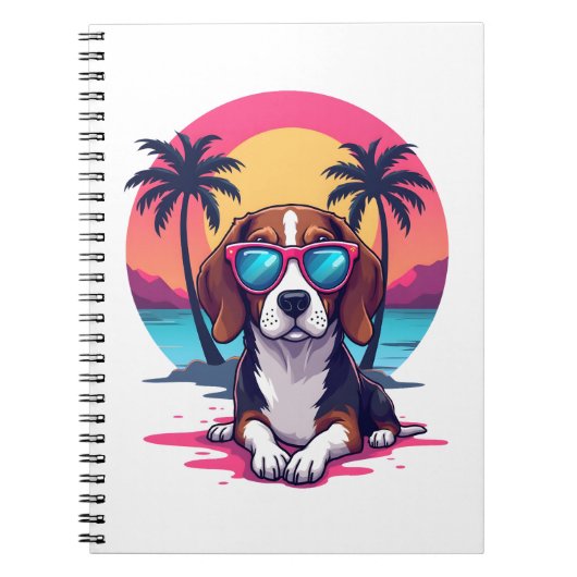 Beagle Sunset Achtergrond Shirt, Beagle Moeder, Be Notitieboek (Voorkant)