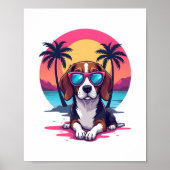 Beagle Sunset Achtergrond Shirt, Beagle Moeder, Be Poster (Voorkant)