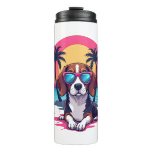 Beagle Sunset Achtergrond Shirt, Beagle Moeder, Be Thermosbeker