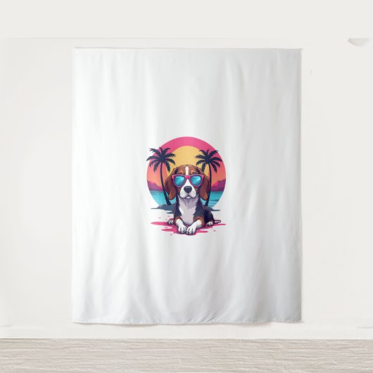 Beagle Sunset Achtergrond Shirt, Beagle Moeder, Be Wandkleed (Voorkant)