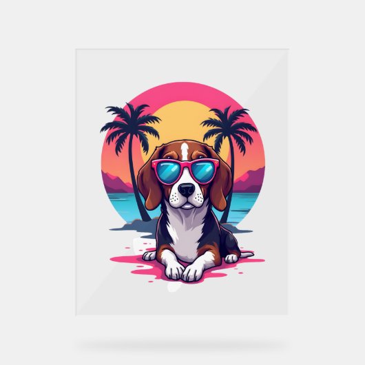 Beagle Sunset Arrière - plan Chemise, maman Beagle (Recto)