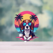 Beagle Sunset Arrière - plan Chemise, maman Beagle (Neutre)