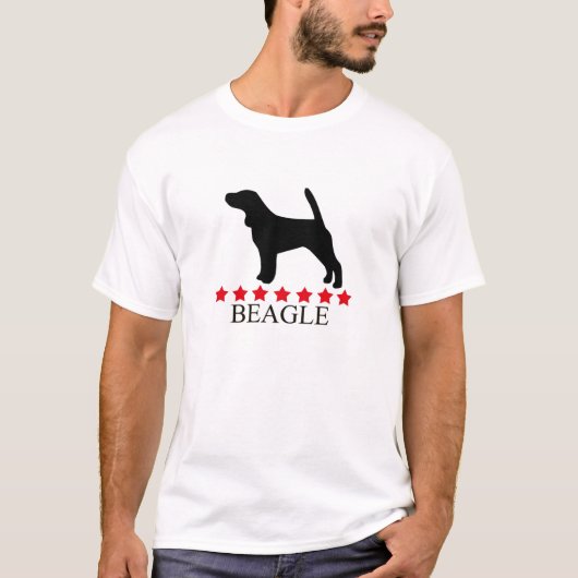 Beagle T-shirt met rode sterren (Voorkant)