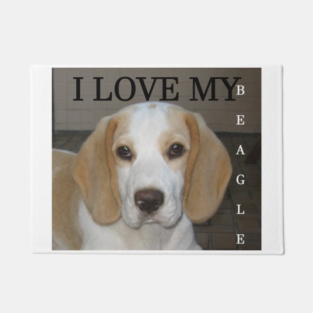 Beagle tan en witte liefde sm deurmat (Voorkant)