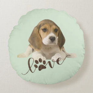 Beagle Tapestry Faux Canvas Afdrukken Acryldruk Tr Rond Kussen