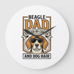 Beagle Vader Aangedreven door Koffie en Hondenhaar Grote Klok