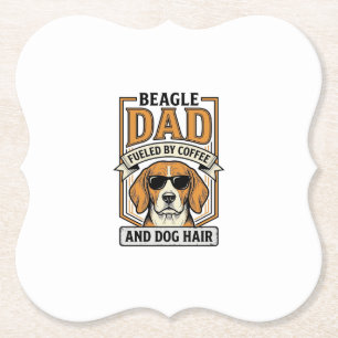 Beagle Vader Aangedreven door Koffie en Hondenhaar Kartonnen Onderzetters