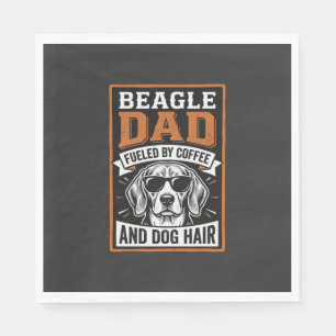 Beagle Vader Gedreven door Koffie en Hondshaar Servet